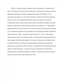 Introduction Sur La Pensee De Victor Hugo La Poesie N Est Pas Un Ornement Mais Un Instrument Fiche Kevyni