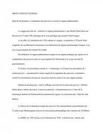 La Separation Des Pouvoirs A Travers Le Regime Parlementaire Dissertation Alys Apos On