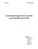 Les nouvelles exigence de ISO 9001 V 2015