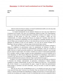 Dissertation conseil constitutionnel loi