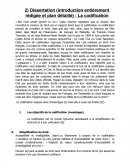 La codification plan détaillé dissertation