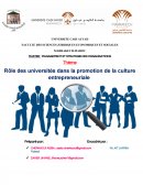 Rôle des universités dans la promotion de la culture entrepreneuriale