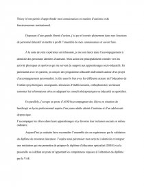 Vae Moniteur Educateur Motivations Rapport De Stage Bapts Audinot