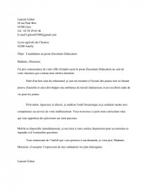 Lettre De Motivation Surveillant Collège