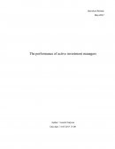Literature Review: The performance of active investment managers