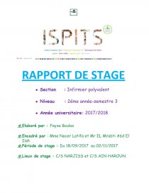 exemple de rapport de stage infirmier maroc