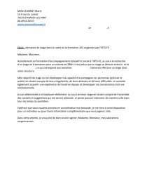 Lettre De Motivation Demande De Stage Dans La Cadre D Une Formation Aes Lettre Type Marie Jeanroy