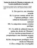 Nation des droits de l'Homme et migrants : de l'exode républicain à l'actualité