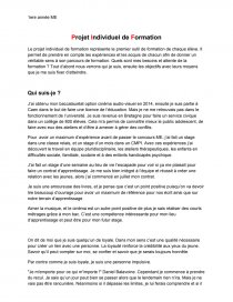 exemple de projet personnalisé individualisé amp