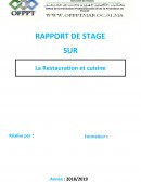 Rapport de stage cuisinier
