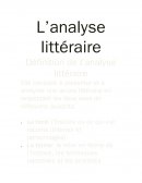 Analyse littéraire