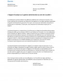 Rapport sur la gestion administrative