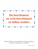 Du harcèlement au cyberharcèlement en milieu scolaire