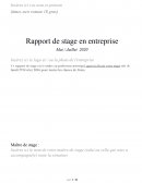 Consignes de rapport de stage