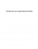 Introduction aux organizational studies