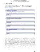 L’invention du discours philosophique