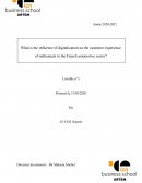 Influence of digitalization on the millenials customer exerience in the French Automtive sector
